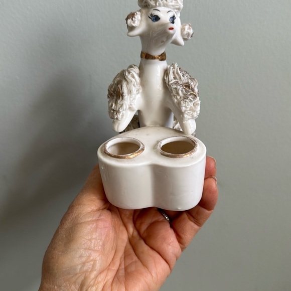 1950’s Vintage spaghetti Poodle porcelain  lipstick holder - Picture 7 of 13